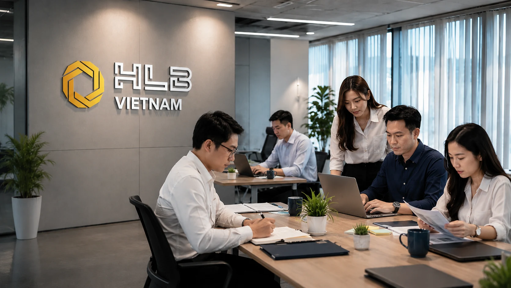 Đội ngũ HLB làm việc tại văn phòng